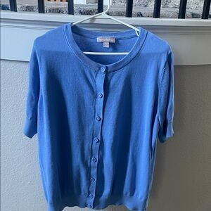 Woman Within Blue Knit Sweater